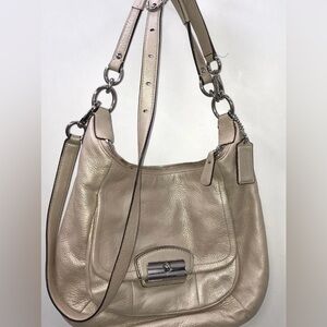 Coach Luminescent Champagne Leather Bag Crossbody Satchel Shoulder